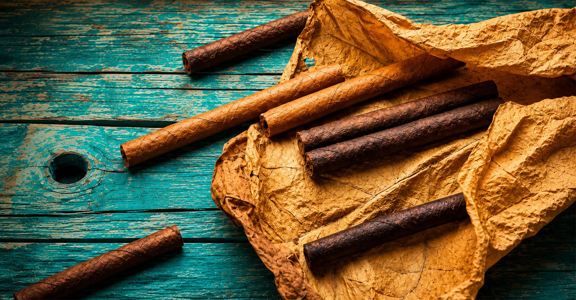 Craft tobacco leaf background